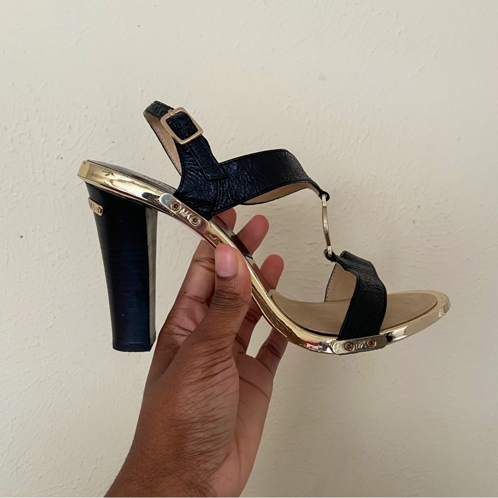 Michael Kors Gold trimmed Black Heels